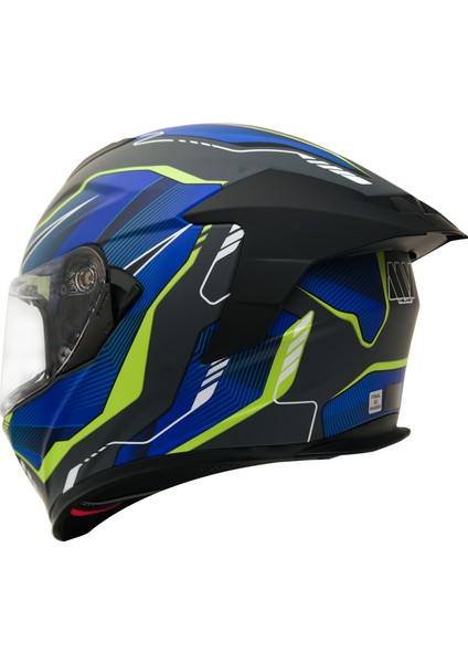 Gp My Helmet MKS001-EGBY Yarış Spoiler Güneş Vizörlü Şeffaf Full Face Motosiklet Kaskı L indirimleri