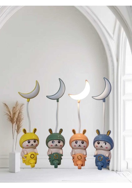 Renkli Hayvan Figürlü Çocuk Masa Lambası, Eğlenceli ve Sıcak Işıklandırma