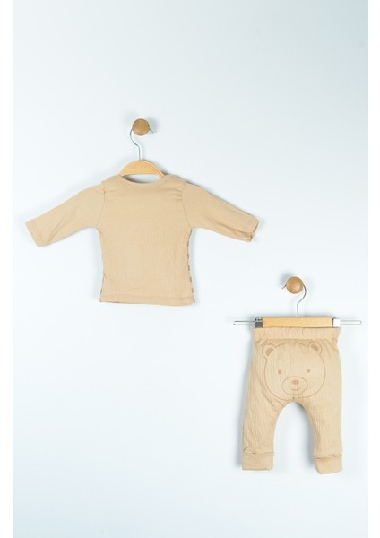 Ayıcık Nakışlı Müslin Bebek Takım Üç Parça (6-24 Ay) modelleri