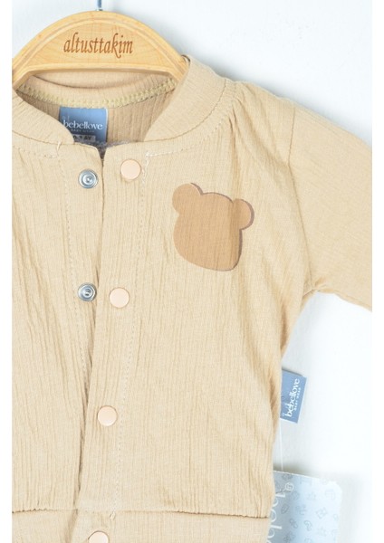 Ayıcık Nakışlı Müslin Bebek Takım Üç Parça (6-24 Ay) indirimleri