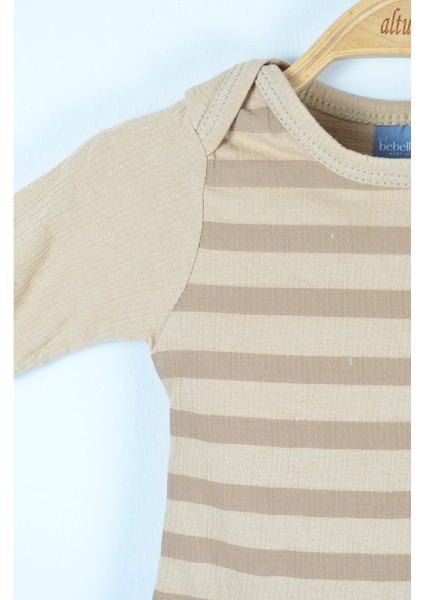 Ayıcık Nakışlı Müslin Bebek Takım Üç Parça (6-24 Ay)