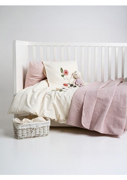 Flower Garden Yatak Örtülü Bebek Nevresim Takımı %100 Pamuk modelleri