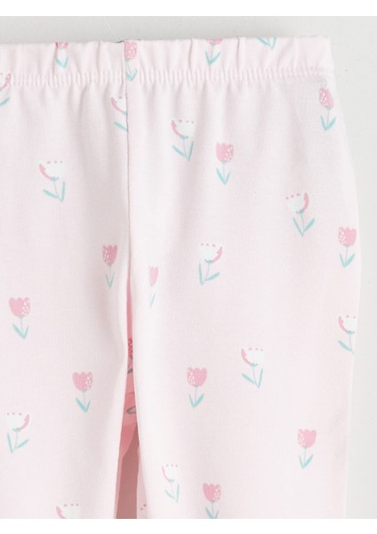 Yeni Sezon Beli Lastikli Çiçekli Kız Bebek Tayt modelleri