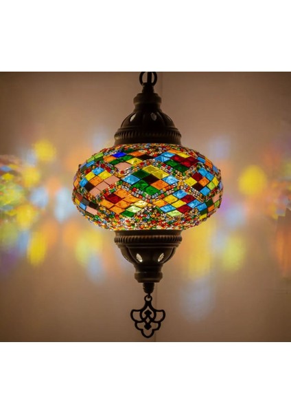 Lacivert Mozaik Sarkıt Avize, Otantik Bohem Tarzı Şık Aydınlatma Seçeneği fiyatları
