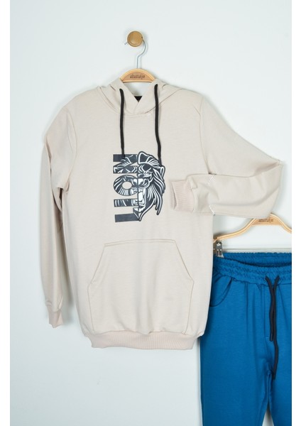 Aslan Baskılı Kapüşonlu 2’li Erkek Çocuk Takımı(11-14) fiyatları