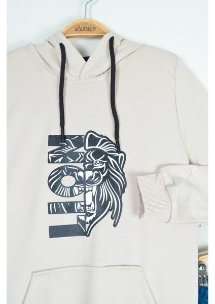 Aslan Baskılı Kapüşonlu 2’li Erkek Çocuk Takımı(11-14) modelleri
