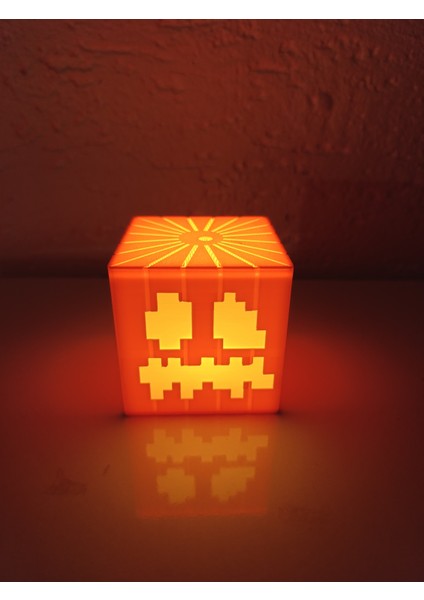 Turuncu Balkabağı Şeklinde Minecraft Tealight LED Lamba, Cadılar Bayramı Dekoru