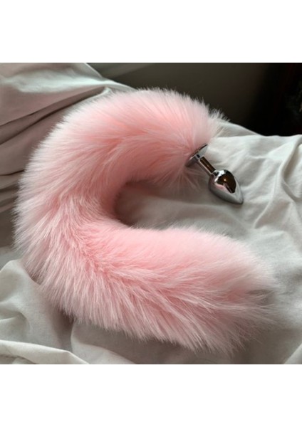 Pembe Tilki Kuyruğu Paslanmaz Çelik Anal Plug