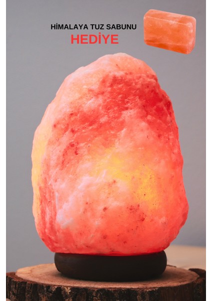Doğal Kaya Tuzu Lambası 2-3 Kg, Kablo ve Ampul Ile, Ortamınıza Sıcaklık Katın