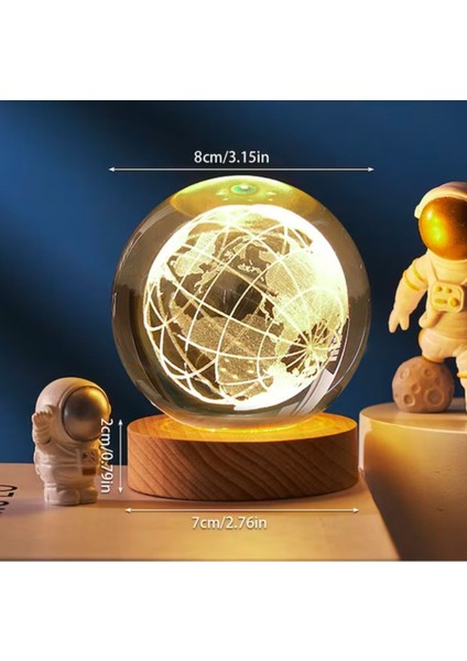 Renkli Ahşap Dünya Temalı Işıklı Çocuk Odası Dekoru