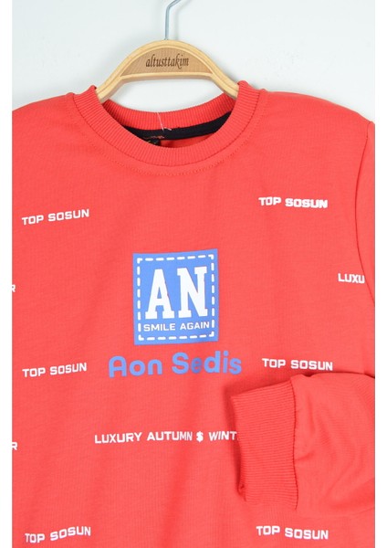 Kırmızı Sweat & Saks Mavi Eşofman Alt 2’li Erkek Çocuk Takımı(11-14) fırsatları