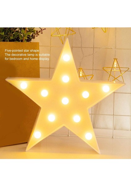 Yıldız Desenli LED Beyaz Gece Lambası, Sıcak ve Rahat Atmosuz Sunar