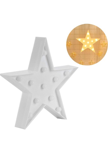 Yıldız Desenli LED Beyaz Gece Lambası, Sıcak ve Rahat Atmosuz Sunar indirimleri