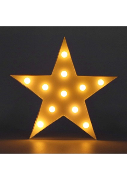 Yıldız Desenli LED Beyaz Gece Lambası, Sıcak ve Rahat Atmosuz Sunar