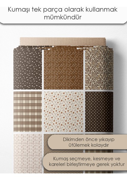 Patchwork Kumaş Seti – 35 Desen 20X20 cm | %100 Pamuk Saten | Tek Parça Kumaş | Dikiş, El Işi ve Quilting Için Özel Tasarım modelleri