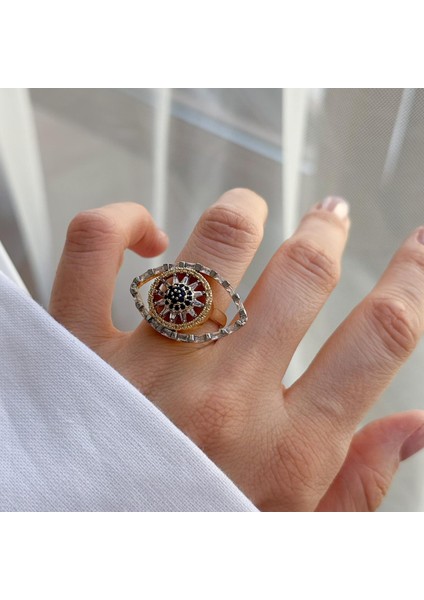 Çelik Taşlı Göz Yüzük