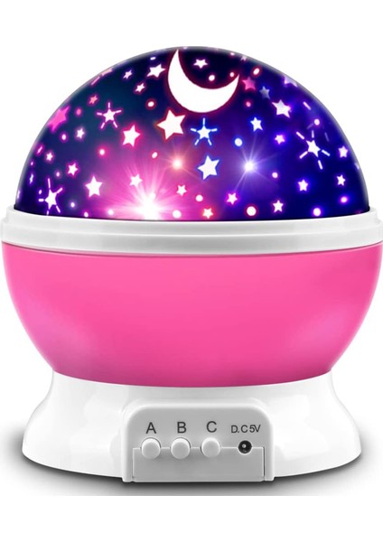 Renkli Pilli Gökyüzü Yıldız Projeksiyon Masa ve Tavan Işık Lambası