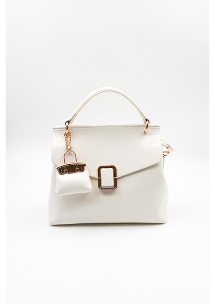Ithal Kadın Çanta Charmlı El Çantası KB006 - Beyaz