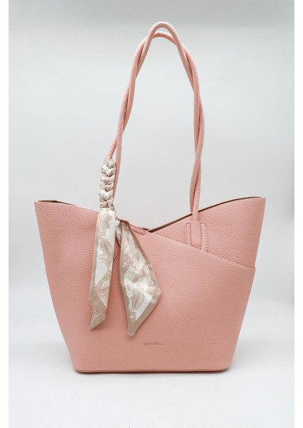 Marka Ithal Fularlı Bayan Kol Çanta KB763 - Pudra