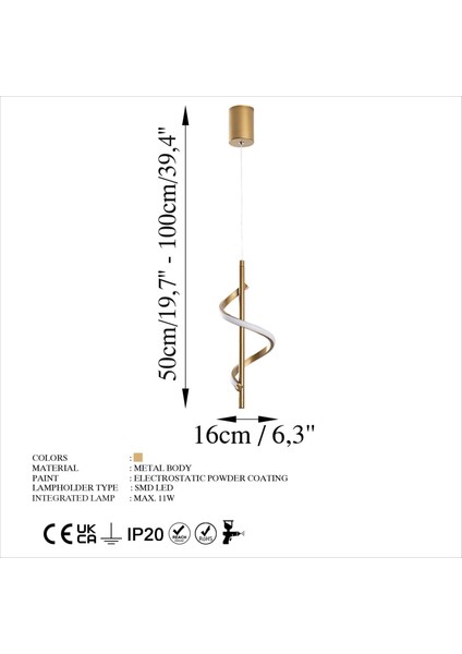 Modern Sarkıt Led'li Aplik Parlak Gold, Yatak Odası LED Aplik Aydınlatma 3000K Sarı Işık LIKMA-13519