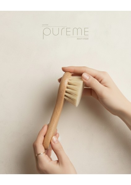Pureme Glow Yüz Fırçası – Doğal Keçi Kılı, Yüz Eksfoliye ve Canlandırıcı Fırça
