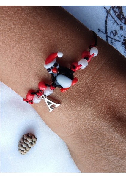 Yılbaşı Penguen Cam Murano, Harf Detaylı Bileklik