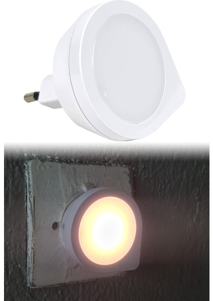 Mini Damla Gece Lambası, Sensörsüz, Sabit Yanar, Beyaz Renk, Şık ve Kullanışlı Tasarım