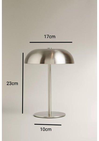 USB Şarjlı Dokunmatik Gümüş Masa Lambası, Mantar Şekli, LED Işıklı Şık Tasarım modelleri