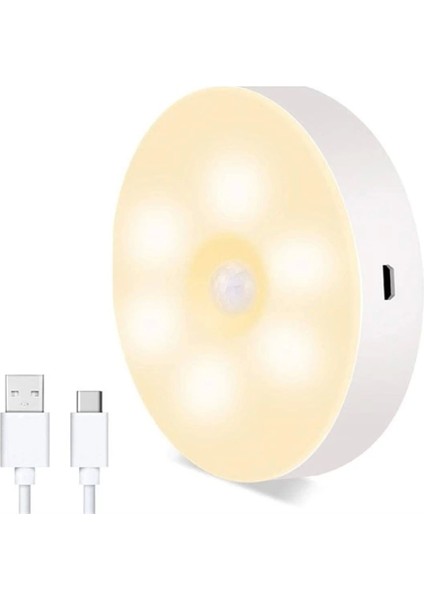 Hareket Sensörlü, USB Şarjlı, Mıknatıslı, Yapışkanlı Gün Işığı Renkli LED (4533)