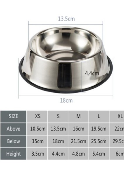 Paslanmaz Çelik Metal Mama Kabı 22 cm fiyatları