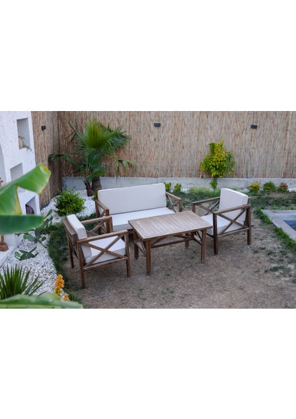 Ahşap Bahçe Mobilyası Balkon Takımı 2+1+1+Masa fiyatları