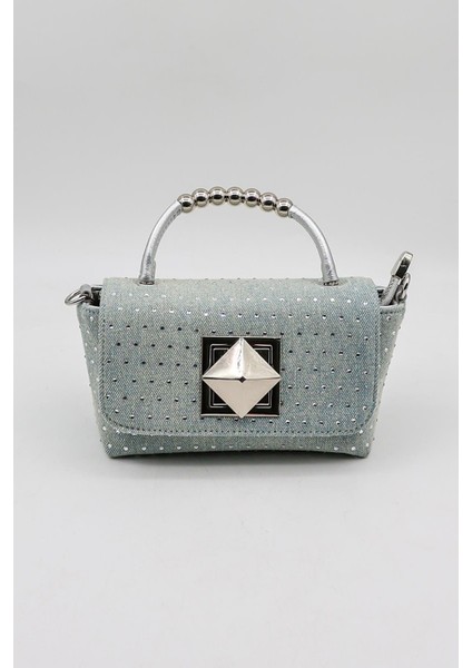 Marka Ithal Kot Taşlı Spor Şık Bayan Çanta KB055 Kot Mavi