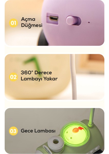 Sevimli Tren, 360 Dönen Kalem Traşlı LED Gece Lambası - Mavi indirimleri