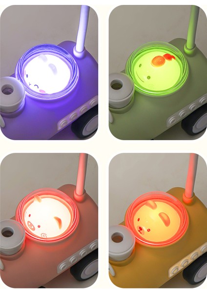 Sevimli Tren, 360 Dönen Kalem Traşlı LED Gece Lambası - Mavi