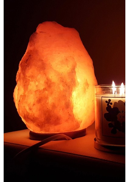 Pembe Tuz Lambası, 4-5 Kg, 1.5 mt Açma-Kapama Kablo ve Ampul ile Güzel Dekorasyon