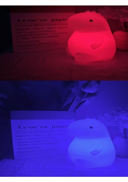 Renkli Dinozor Şekilli Dokunmatik Gece Lambası, Çocuklar Için Eğlenceli Işık Hilesi indirimleri