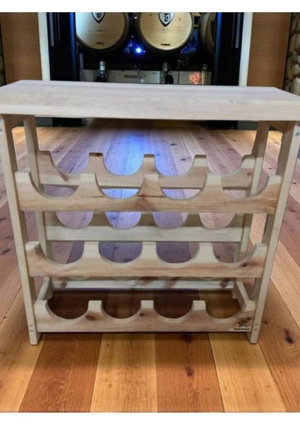 3 Katlı Ahşap Eskitme Şaraplık ve Şişelik Mini Bar Rafı fiyatları