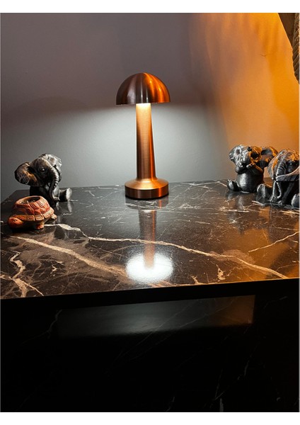 Şarjlı Bronz Renkli Ayarlanabilir Mantar Masa Lambası, Şık ve Kullanışlı Aydınlatma Seçeneği fiyatları