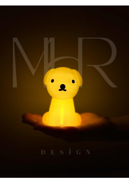 Sarı Köpek Gece Lambası, 10 Cm, Pilli, Sevimli ve Kullanışlı Tasarım
