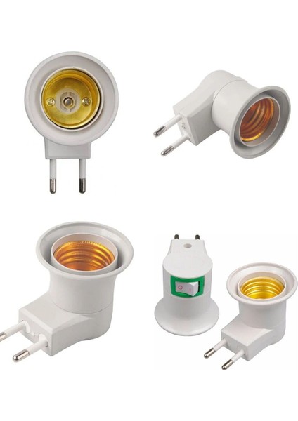 Renkli E27 Duylu Priz, Anahtarlı Ampul Takma Fişi, Çok Renkli ve Şık Tasarım