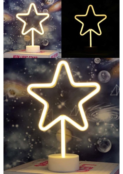 Sarı Yıldız Neon LED Gece Lambası, Dekoratif ve Şık Işıklandırma Seçeneği fiyatları