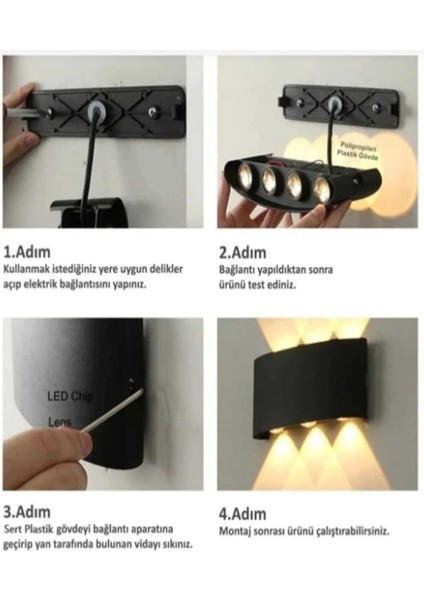 Modern Çift Yönlü Duvar Aydınlatma, 10W, 3200K, Şık ve Fonksiyonel Tasarım fiyatları