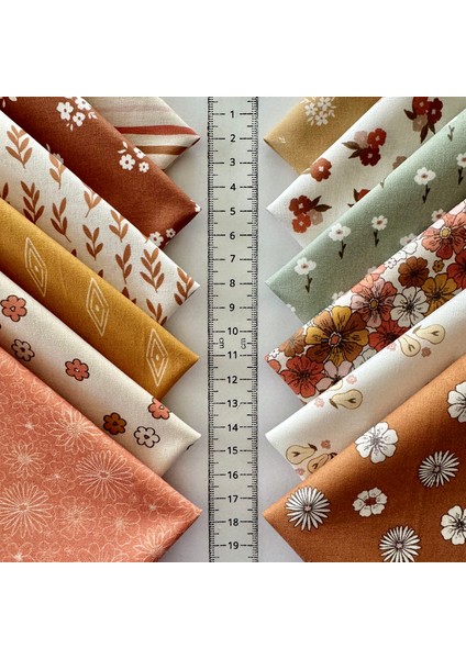 Patchwork Kumaş Seti – 60 Adet 20X20 cm | %100 Pamuk Saten | El Işi, Dikiş, Quilting ve Hobi Için