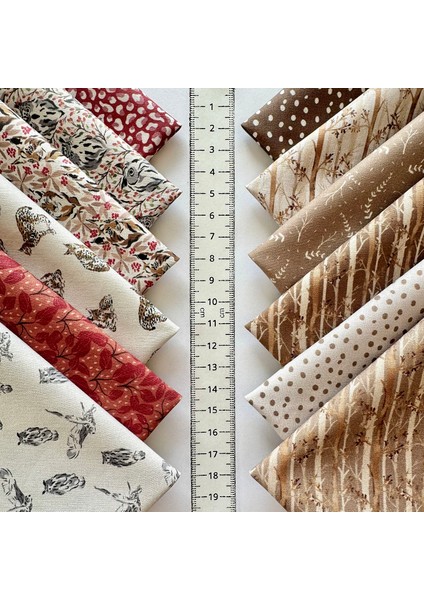 Patchwork Kumaş Seti – 60 Adet 20X20 cm | %100 Pamuk Saten | El Işi, Dikiş, Quilting ve Hobi Için