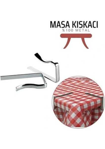 Modacar Masa Örtüsü Klipsi - Metal Masa Kelepçesi Masa Örtüsü Sabitleyici 4 Adet