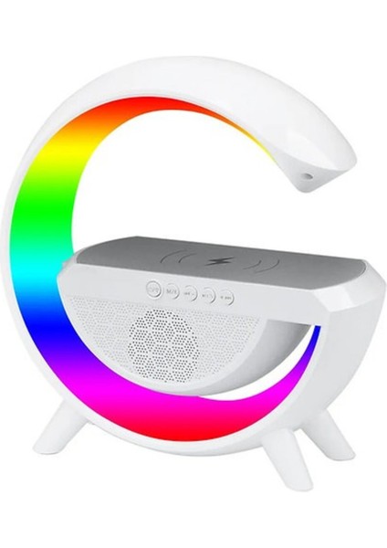 Renkli Kablosuz Şarjlı Masa ve Gece Lambası ile Bluetooth Hoparlörlü Işık fiyatları