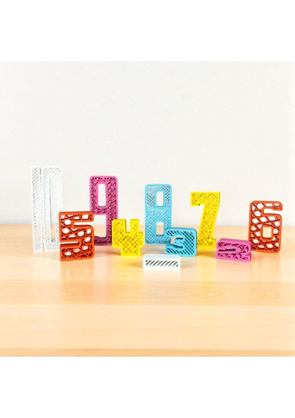 3D Baskı Sayı Blokları Eğitici Toplama Oyunu Montessori Sayı Blokları