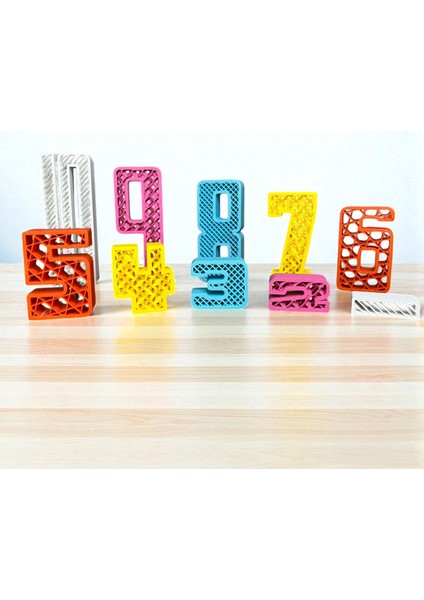 3D Baskı Sayı Blokları Eğitici Toplama Oyunu Montessori Sayı Blokları modelleri