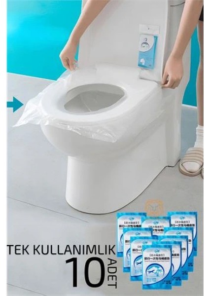 Modacar Klozet Kapağı Kılıfı Hijyenik Seyahat Tek Kullanımlık Klozet Wc Örtüsü 10 Adet
