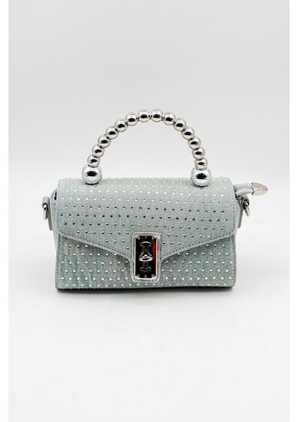 Marka Ithal Kot Taşlı Spor Şık Bayan Çanta KB056 Kot Mavi